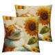  Spring Pillow Covers Orange Cat Sunflowers Throw Pillowcase Summer Home Sofa Bedroom Living Room Holiday Cushion Case Modern Decorations