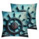 Vintage Compass Pattern Throw Pillow Covers Ocean Blue Series Nautical Decorative Pillow Cases Coastal Beach Theme Outdoor Decor 