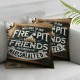 Welcome to Our Fire Pit Gift Throw Pillow Cover Warm Words Vintage Wood Grain Background Cushion Case Decorative ''
