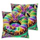Ulloord Mardi Gras Beads Throw Pillow Covers, We Don't Hide The Crazy We Parade It Holiday Cushion Case Decoration for Sofa Couch