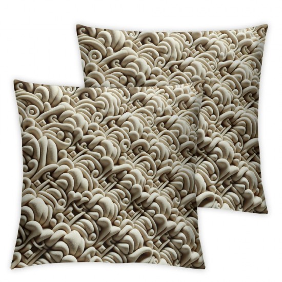 Ulloord Throw Pillow Covers Soft Corduroy Decorative Pillow Covers Striped Square Boho Pillow Covers Farmhouse Home Decor for Sofa Living Room Couch Bed  Cream White
