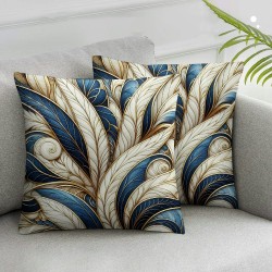 Ulloord Throw Pillow Covers  Farmhouse Pillow Covers Linen Cushion Cover Marble Texture Turquoise Decorative Pillowcases for Sofa Couch Living Room