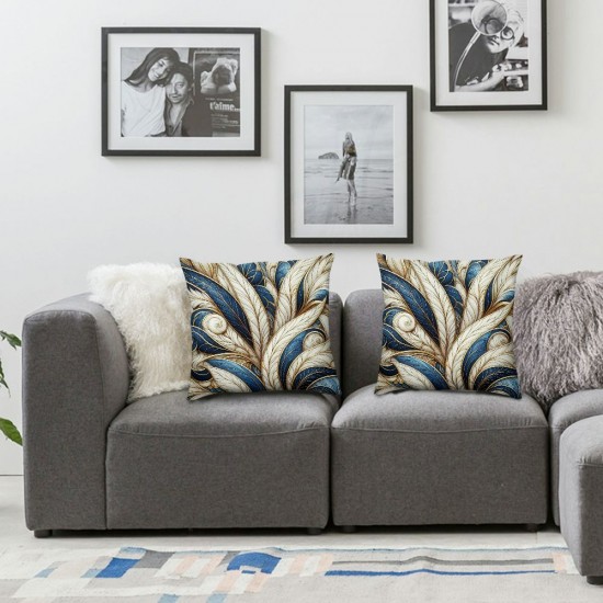 Ulloord Throw Pillow Covers  Farmhouse Pillow Covers Linen Cushion Cover Marble Texture Turquoise Decorative Pillowcases for Sofa Couch Living Room