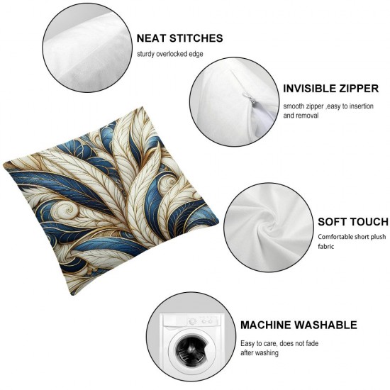 Ulloord Throw Pillow Covers  Farmhouse Pillow Covers Linen Cushion Cover Marble Texture Turquoise Decorative Pillowcases for Sofa Couch Living Room