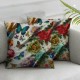 Ulloord Throw Pillow Covers  Decorative Summer Spring Pillow Covers Linen Flower Butterfly Farmhouse Pillowcases for Sofa Couch Living Room Outdoor Patio