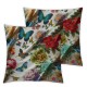 Ulloord Throw Pillow Covers  Decorative Summer Spring Pillow Covers Linen Flower Butterfly Farmhouse Pillowcases for Sofa Couch Living Room Outdoor Patio