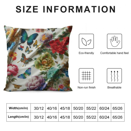 Ulloord Throw Pillow Covers  Decorative Summer Spring Pillow Covers Linen Flower Butterfly Farmhouse Pillowcases for Sofa Couch Living Room Outdoor Patio