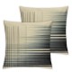 Ulloord  Farmhouse Decorative Throw Pillow Covers ,Grey and Beige Striped Linen Trimmed Edge Pillow Cases for Couch Sofa Chair Bedroom Modern Decor,Grey